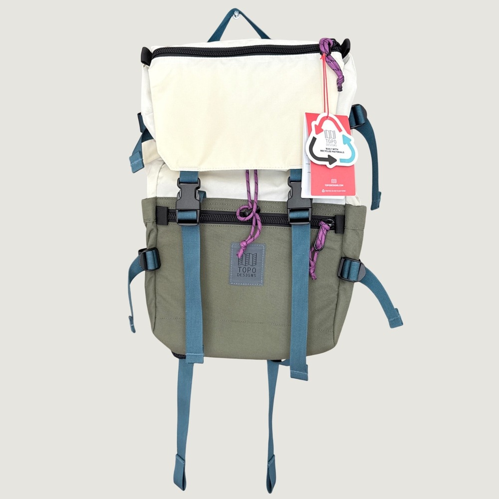 NWT Topo Designs Rover Pack Classic Unisex 20L Olive Bone Blue Laptop Backpack